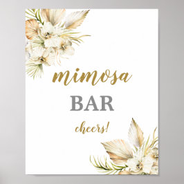 Póster Letrero de bar de palmeras secas del desierto Boho