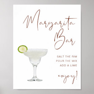 Póster Letrero de Bar Margarita Boho de Terracota CORIAND