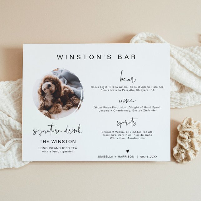 Póster Letrero de barra de bebida con firma de mascota de (Subido por el creador)