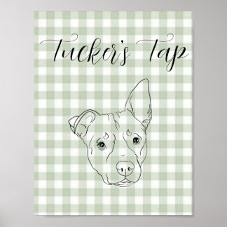 Póster Letrero de barra de boda con perro