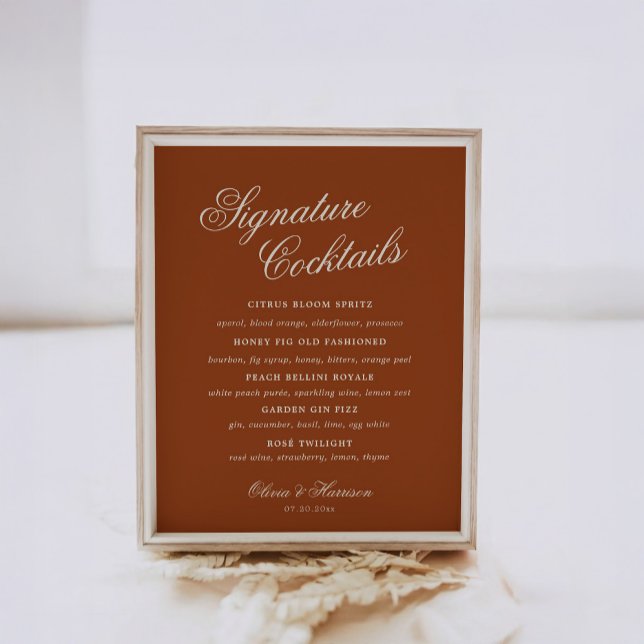 Póster Letrero de barra de boda de terracota naranja quem (Subido por el creador)