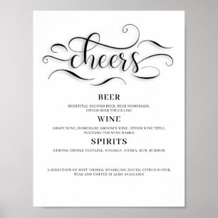 Póster Letrero de barra de bodas de Cheers