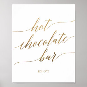 Póster Letrero de barra de chocolate caliente con caligra
