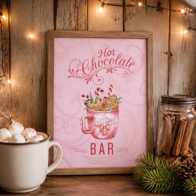 Póster Letrero de barra de chocolate caliente de Navidad  (Subido por el creador)