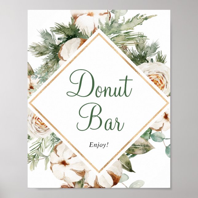 Póster Letrero de barra de donas para fiesta de soltera d (Frente)