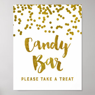 Póster Letrero de barra de dulces para boda o ducha en co