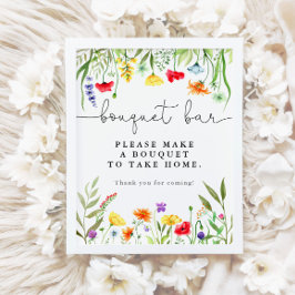 Póster Letrero de barra de flores de bouquet de flores si