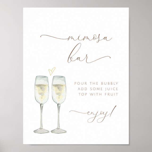 Póster Letrero de barra de mimosa burbujeante y desayuno (Frente)