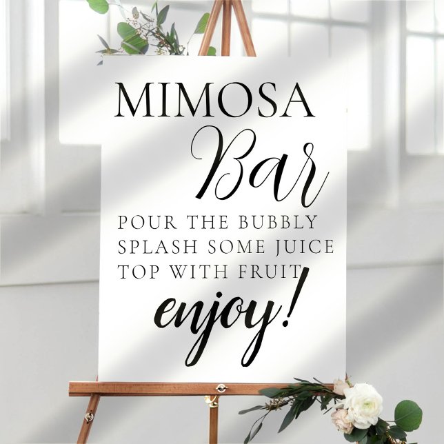 Póster Letrero de barra de Mimosa con guión de texto míni (Subido por el creador)