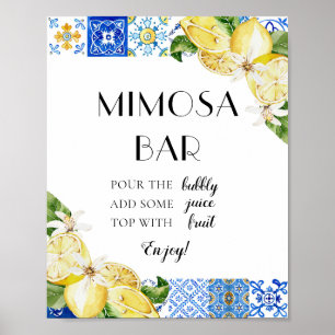 Póster Letrero de barra de mimosa italiano de limón de ba