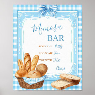 Póster Letrero de barra de Mimosa para baby shower Ging