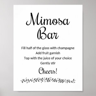 Póster Letrero de barra de Mimosa - Rochester