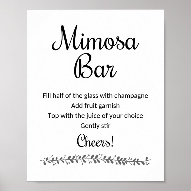 Póster Letrero de barra de Mimosa - Rochester (Frente)