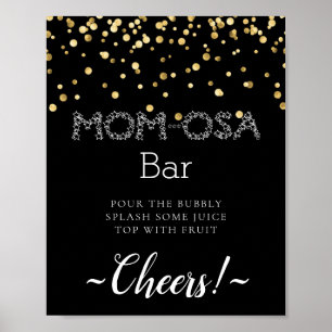 Póster Letrero de barra de Mimosa simple minimalista con