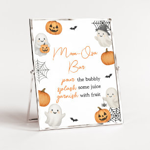 Póster Letrero de barra de Mom-Osa de calabaza de Hallowe