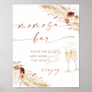 Póster Letrero de barra de Momosa para Baby Shower Boho  