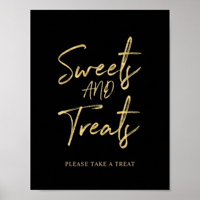 Póster Letrero de barra de postres con lettering de pince (Frente)