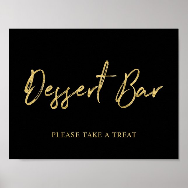 Póster Letrero de barra de postres con lettering de pince (Frente)