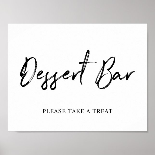 Póster Letrero de barra de postres con lettering de pince (Frente)