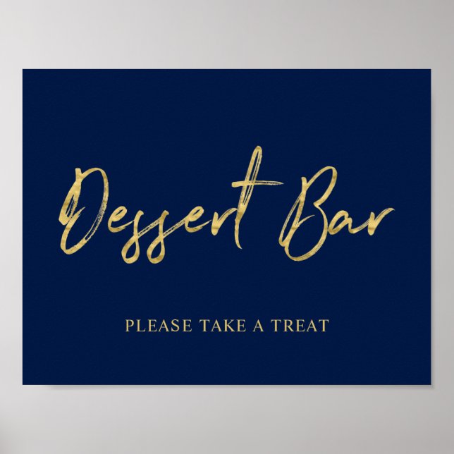 Póster Letrero de barra de postres con lettering de pince (Frente)