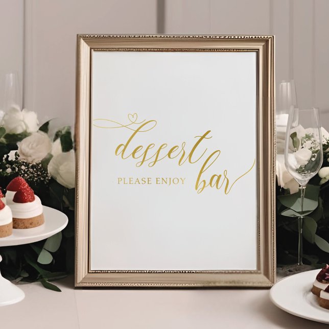 Póster Letrero de barra de postres de boda con caligrafía (Subido por el creador)
