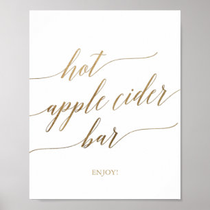 Póster Letrero de barra de sidra de manzana caliente con 