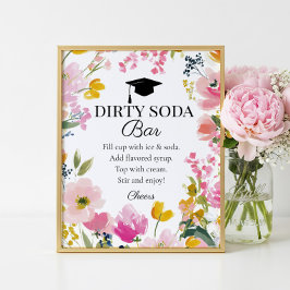 Póster Letrero de barra de soda sucia para fiesta de grad
