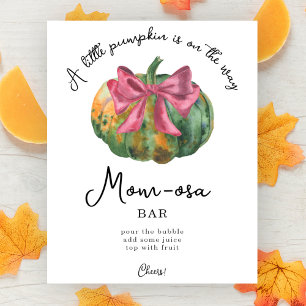 Póster Letrero de barra Momosa para baby shower de calaba