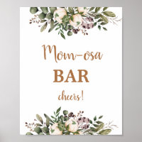Letrero de barra Momosa para baby shower de guarde