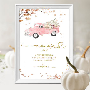 Póster Letrero de barra MOMosa para baby shower de niña o