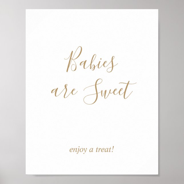 Póster Letrero de Bebés de Oro son Dulces Regalos (Frente)