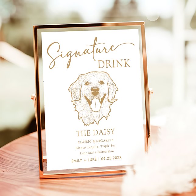 Póster Letrero de Bebida con Firma de Bodas para Perro Go (Subido por el creador)