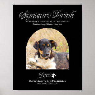 Póster Letrero de Bebida con Firma de Mascota con Foto pa