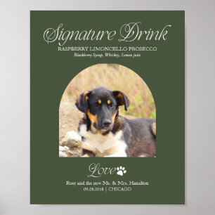 Póster Letrero de Bebida con Firma de Mascota con Foto pa