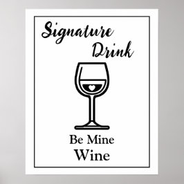 Póster Letrero de Bebida Destacada para Vino de Bar de Bo