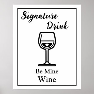 Póster Letrero de Bebida Destacada para Vino de Bar de Bo