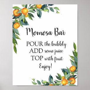 Póster Letrero de bebida para baby shower de Momosa Bar