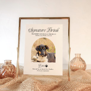 Póster Letrero de Bebida Personalizada de Boda con Firma 