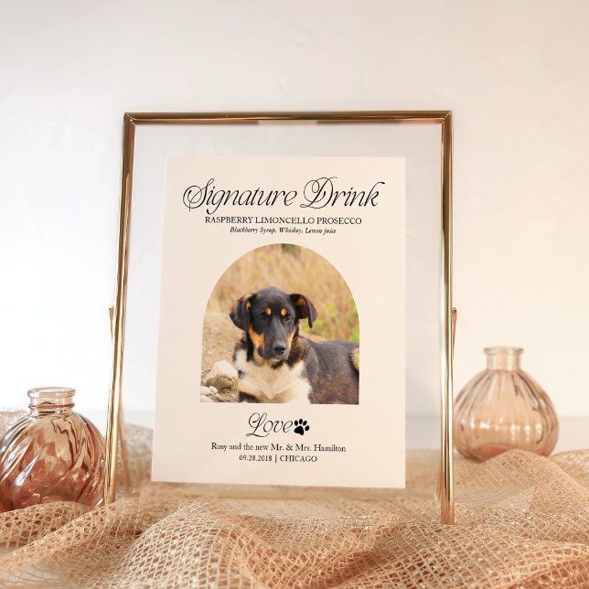 Póster Letrero de Bebida Personalizada de Boda con Firma  (Subido por el creador)