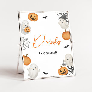 Póster Letrero de Bebidas de Calabaza A Little Boo Hallow