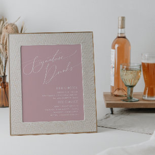 Póster Letrero de Bebidas Destacadas con Letra Script Cap