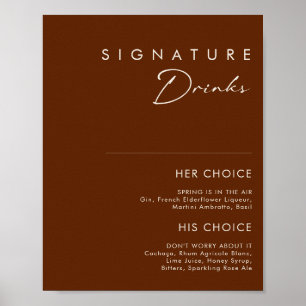 Póster Letrero de Bebidas Destacadas Simple Desert Dark C