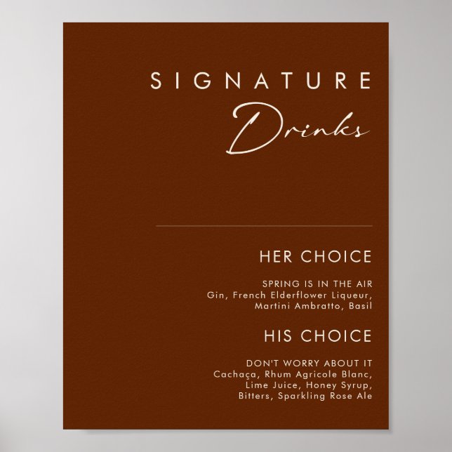 Póster Letrero de Bebidas Destacadas Simple Desert Dark C (Frente)