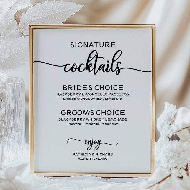 Póster Letrero de Bebidas Emblemáticas de Boda Elegante M (Subido por el creador)