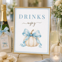 Letrero de Bebidas para Baby Shower Little Pumpkin