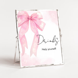 Póster Letrero de Bebidas para Ducha de Boo Pequeña con L