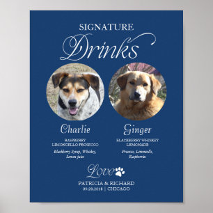Póster Letrero de Bebidas Personalizadas de Boda con Foto