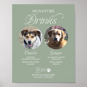 Póster Letrero de Bebidas Personalizadas de Boda con Foto