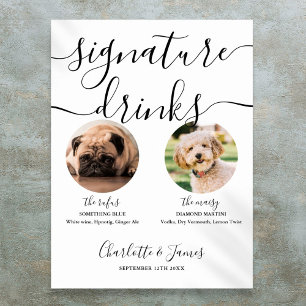 Póster Letrero de Bebidas Personalizadas para Bodas de Pe
