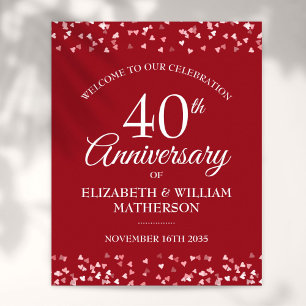 Póster Letrero de bienvenida 40 aniversario Ruby Love Hea